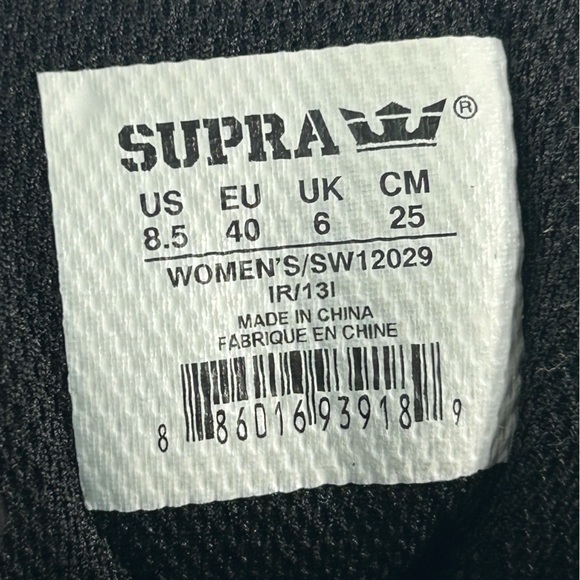 SUPRA Skytops Sparkly Sequin Hi Tops Black Sneakers Shoe SW12029; Women’s Sz 8.5 - Picture 2 of 16